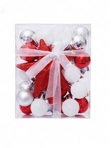 30pcs Christmas Ball, Tree Topper, Gift Box Set - Colorful Shatterproof Plastic Ornament Balls For Christmas Tree Decoration, Holiday Party And Wedding Decor - Multicolor - View 9