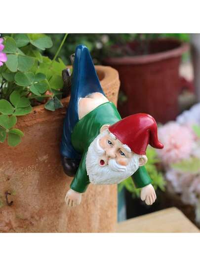 1 pieza Encantadora estatua de enanito - Hecha de material de resina ABS, con temas naturales y al aire libre, decoración de jardín creativa, decoración de enanito