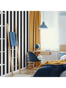 5M/9M Black And White Striped Wallpaper, Home Decor Peel And Stick Wallpaper For Cabinet, Table, Chair, Room Background Wall Paper Wall Stickers Wall Decor Room Decor Wallpaper Stickers Wall Bedroom Decor Kitchen Decor