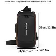 Anti-Theft Backpack, Large Capacity Adjustable Crossbody Backpack| Men's Style, Anti-Theft Combination Lock, Durable Fabric, Multi-Compartment Design, Secure Zipper Closure,  Travel Bag, A Great Your Family And Friends - Black - View 5