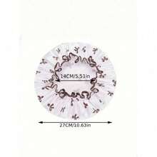 2pcs Waterproof Double-Layer Bow Shower Cap, Elastic Shower Cap, Adult Kitchen Oil-Proof Cap, Bathroom Hair Drying Cap, Elastic And Adjustable, Suitable For Face Washing, Drying Hair, Makeup, Cooking, Shampooing 1pc Home Bathroom Decor Fall Decor Back To School