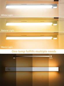 50cm /10cm/20cm/30cm/ Striscia luminosa a LED bianca USB con sensore di movimento - Perfetta per armadi, guardaroba e corridoi, Striscia luminosa a LED con sensore di movimento senza fili per sottopensile, Lampada notturna magnetica ricaricabile per corridoio, cucina, mensola dell'armadio, decorazione per la casa