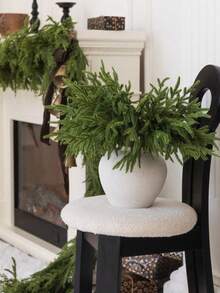 5 pièces Décoration de feuilles de pin artificielles, convient pour l'automne/l'hiver, la maison, la table des fêtes, les fêtes de Noël, les anniversaires, les centres de table, la création d'ambiance, l'arbre de Noël, les couronnes DIY, l'escalier, la cheminée