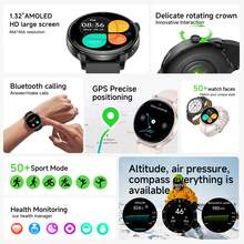 Smart Watch (Answer/Make Calls)SMS Reminder, Smart Watche With 1.32" AMOLED HD Full Screenhigh For Women Men, Women's Elegant Round Watch Built-In GPS, Fitness Tracker 50+ Sports Modes/Heart Rate/SpO2/Sleep Monitor/Women's Health/Step Counter/Compass/Custom Watch Face, IP68 Waterproof, Fashion Women Smartwatch For Android IOS Gifts For Women