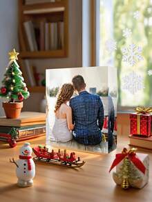 3D Acrylic Custom Photo Gift, Customized UV Photo Print Block Square, Gifts For Family And Friends Gift With Your Own Photo, Wedding Gift, Christmas Decorations,Room Decor,Fall Decor,Home Decor,Fall Decorations For Home,Christmas Decor Home,Wedding,Christmas