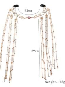 1pc Fashion Chain Tassel Hair Chain, Women Party Makeup Prom Headpiece
