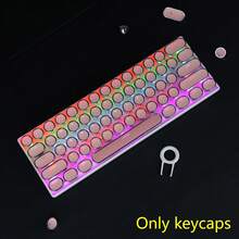 104 Keys Full Size Keycaps With Numeric Keypad, Retro Steampunk Typewriter Style Round Electroplated Keycaps In Black, White, Pink, Blue, Lipstick Red, Translucent Characters, Compatible With MX Switches, 6.25U Spacebar Size, Suitable For 61/87/104/108 Keys Mechanical Keyboards, Comes With Keycap Puller Tool (Keycaps Only, Keyboard Not Included)