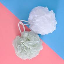 Mesh Bath Sponge Exfoliating Bath Ball Cleansing Accessory Scrub And Foam Bath Ball, Green, 1pc