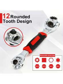 MOLOLAN Llave de tubo universal 52 en 1, mango antideslizante de 8-19 mm y diseño de hueso giratorio, juego de llaves de tubo multifuncionales mejoradas, herramienta de llave de doble extremo ajustable universal con imán, herramienta de llave multifuncional, cabezal giratorio de 360 ​​grados, llave universal con cabezal magnético, tornillos adsorbibles, llave métrica, llave imperial, herramientas de acero inoxidable para el hogar o el automóvil, herramientas de reparación, artículos para el hogar, accesorios de garaje, herramientas de llave para el hogar, bicicletas, reparación de automóviles - Plateado - Ver 5