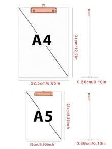 1pc Acrylic Writing Board, 8.6x12 Inches, With Fine Clip, Hanging Capable, Transparent - Standard A4 Size, Suitable For Office And School Supplies