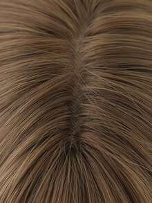 [耐热合成假发] 耐热 28 英寸长直合成假发，带刘海 - 自然柔软的头发，适合日常佩戴、角色扮演、万圣节、音乐节和圣诞节活动 - 女士时尚黑色 - 棕色 - 查看 6