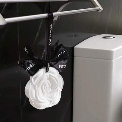 1PC Floral Aroma Diffuser - Camellia-Shaped Solid Scent Stone With Bluebell Fragrance, Long-Lasting For Cars & Rooms, Great For Gifting Or Personal Use | Back To School, Fall, Christmas