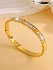 Camhanno A Delicate And Stylish Stainless Steel Heart-Shaped Decorative Bracelet (Gift Box Set), Suitable For Party And Gathering Scenes, Is A High-Quality Gift That Adds Charm. Fashionable And Exquisite Accessories For Daily Wear And Parties