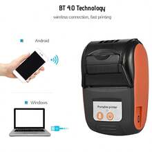 Impresora Térmica Portátil Inalámbrica, Impresora De Recibos Bluetooth De 58 Mm Con Bolsa, Mini Impresora Bluetooth De Papel Térmico Para Tickets, Compatible Con Android, Ios Y Pc, Celular Y Pos (Naranja) - Naranja - Ver 8