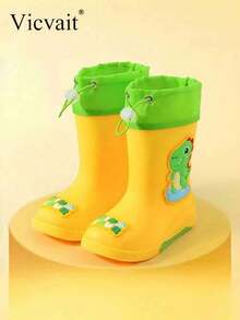 بوت المطر للأطفال موديل 2024 الجديد، بوت مطر للأولاد الصغار، بوت مطر للبنات مقاومة للماء من الجلد الصناعي، بوت مياه للأولاد متوسطة الارتفاع