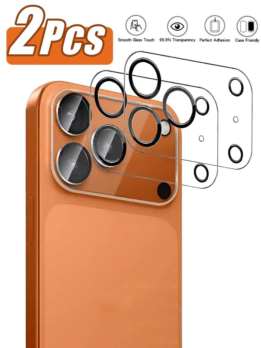 2pcs Camera Lens Glass Film [Multi-Layer Protection] Compatible With Iphone 17 Pro Max And 17 Pro Camera Lens Protector, Tempered Glass Cover, Anti-Glare For Night Photography, 3D Stereo, Protect Camera - Clear - View 1