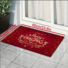 1 pezzo Zerbino rettangolare natalizio, realizzato in materiale poliestere morbido e finto lana - Zerbino per ingresso festivo realizzato a macchina, adatto per uso interno/esterno, lavabile in lavatrice - Decorazione natalizia con disegno di fiocchi di neve, glitter e renne, decorazione natalizia/arredamento per la casa