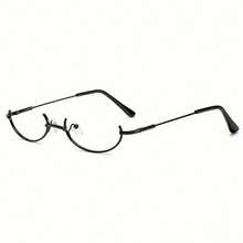 Fashion Women's Retro Frameless Half-Frame Costume Props Glasses, Party Accessories, Frameless, Anime Decorative Glasses, Live Streaming Props Glasses, Anime Cosplay Glasses, Ideal Gift Choice - 黑色 - 查看 6