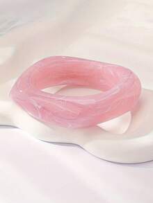 1 buc Brățară la modă din rășină multicoloră - Brățară cu design geometric asimetric, Stil boho versatil, Potrivită pentru ținute casual și de sărbătoare, Accesoriu pentru toate anotimpurile