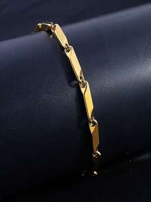 18K Gold Plated Stainless Steel Jewelry, Hiphop Style Twisted Chain Bracelet, Men's Fashion Accessory, Everyday Wear, Gift For Girlfriend - Chain Bracelet - View 11
