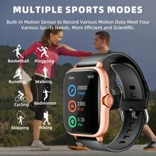 Sports Smart Watch, 4.65cm Full Touch Screen Display with Message, Answer Make Call Smartwatch, Sleep Monitoring, Sports Pedometer, Information Alerts, for iPhon/IOS Android Phones, Smartbands Fitness Watch for Women Men Friend Gift, Birthday Gift - Negro - Ver 6