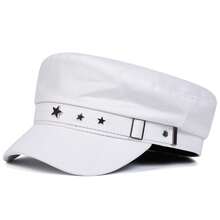 1 pieza Gorro de marinero con pentagrama para hombre, gorra boina de moda callejera, sombrero casual versátil para exteriores apto para primavera y otoño - Multicolor - Ver 7