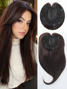 Pieza de cabello postizo invisible para mujer - Cabello sintético liso para un aspecto talla grande lleno y talla grande grueso - Perfecto para todo tipo de cabello, cubrir canas, aumentar el volumen del cabello