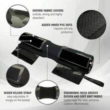 Yes4All - Almohadilla de nailon de espuma gruesa, almohadilla protectora para el cuello y los hombros para estocadas, sentadillas y cadera de ajuste  estándar - Camuflaje Negro - Ver 8