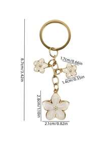 1pc Alloy Metal Cherry Blossom Shape Keychain Lightweight Fluttering Cherry Blossom With ID Tag, Suitable For Bag Charm, Car Keys, Couple Birthday Festival Christmas Gift Ideas Bag Accessories Lanyards With Id Holder Car Accessories Bag Charms Car Accessories Teacher Friend Sister
