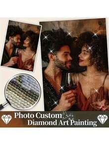 Kits de peinture de diamant personnalisés pour adultes, peinture de diamant personnalisée avec nom, peinture de diamant personnalisée, concevez votre propre image, peinture par kit de peinture de diamant, peinture de diamant 5D personnalisée et personnalisée, belle personnalisation de photo avec strass