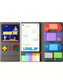 1件/2件教师节派对备忘簿、派对礼物、卡通备忘贴、备忘套装、教师定制自粘备忘、办公用品便利贴组合、教师节礼物、毕业、返校、答谢派对礼物、开学时送给老师的礼物、游戏机主题便利贴套装