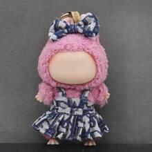 1 件[仅连衣裙]17 厘米娃娃衣服 - 蓝色碎花吊带裙和黑色格子裙，包含随机款式配饰 - 彩色 - 查看 2