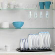 Escurridor de Platos Minimalista con Rejilla de Drenaje, Negro - Negro - Ver 2