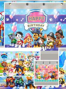 Paw Patrol Paw Patrol Authorized PAW Patrol Birthday Party Cake Table Supplies Decorations Background Cloth Banner Perfect Decoration For Birthday Party Room Wall Background Cloth Photo Booths Studio Props