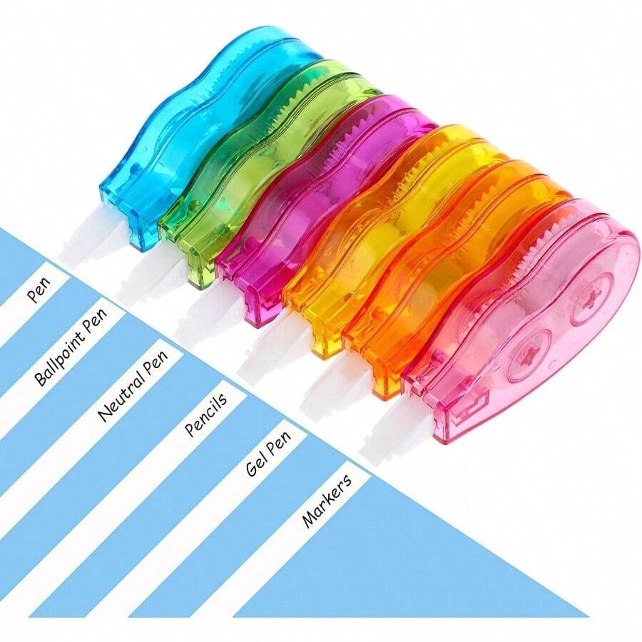 6 Pieces Correction Tape - White Out Correction Tape With No Drying Time, Easy To Use Applicator Instant Corrections, Writing Tape School Supplies, Office, 15x 158 Inch - trắng - Xem 1