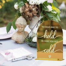 Acrylic Wedding Sign, Bridal Shower Decorations, In Loving Sign Ceremony, Modern Font Table Signs, Gold Mirror Arched Acrylic Tabletop Signs Wedding Reception And Event Party