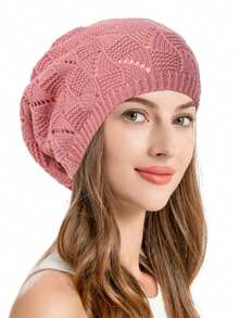 1pc Women Knitted Casual Everyday Beret Hat, Solid Color, Fashionable & Versatile Ladies' Beret Hats For Autumn And Winter - Multicolor - View 8