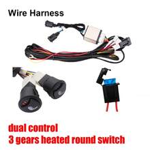 12V/4 piezas Almohadilla calefactada de fibra de carbono, forma redonda Sistema de control dual de 3 niveles, Calentador de asiento de coche universal - Blanco - Ver 5