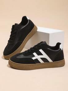 女士春季休闲运动鞋，轻便舒适的鞋子，适合搭配连衣裙和百搭穿着 - 黑色 - 查看 6