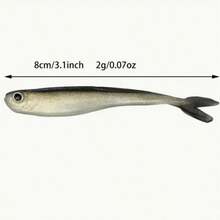 30 piezas/Caja Señuelos de pesca blandos oscilantes de 3.15 pulgadas y 2g, aptos para pesca de agua dulce y salada de lubina, ideales para pesca marina. Cebo de pesca con cola ahorquillada en forma de camarón y gusano - Multicolor - Ver 3