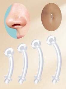 3 buc inel flexibil acrilic transparent pentru buric de sarcină, 14G personalizat, pandantiv, bijuterii pentru piercing de maternitate pentru burtă, inele pentru buric de maternitate 25/32/35/38 MM