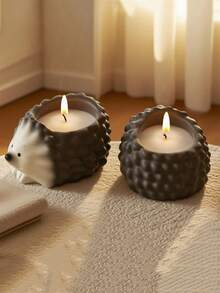 Moule en silicone mignon en forme de hérisson, support de bougie, moule en béton pour la décoration et le rangement faits maison