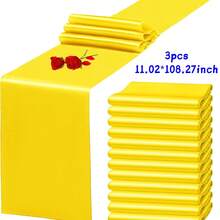 1/3/5 Packs Satin Red Table Runner 11.02*108.27 Inches Suitable For Christmas Birthday Wedding Party Banquets, Dinners, Banquets, Graduations, Family Gatherings, Theme Parties And Other Parties. - Multicolor - View 39