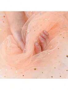 Sternenhimmel & Mond Mesh Hintergrund, Ins Girly Zimmer Deko, Nail Art Fotografie Requisiten, Influencer Ornamente - Sternennacht Nail Art Hintergrund, geruchslos Mehrzweck Dekomaterial mit Mond & Stern Muster, für Fotografie Requisiten und Schmuckpräsentation