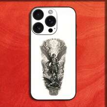 Funda de Teléfono Compatible con  16,15,14,13,12,11,Pro,XS,Max,XR,Plus,E,Mini Negra Antigolpes Cool Archangel Michael Cross, Funda Compatible con  17,  17 Pro,  17 Pro Max - z4 - Ver 7