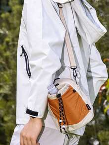 حقيبة كروس بودي متعددة الوظائف مع حامل زجاجة المياه - حقيبة ظهر بسحاب قابلة للحمل للخارج والدراجات والتنقل والسفر، مناسبة للجنسين