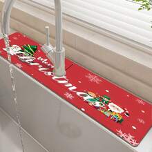 1 pièce, Joyeux Noël, Tampon absorbant en boue de diatomées pour robinet, Tampon anti-éclaboussures pour robinet de salle de bain, Tampon de robinet imperméable et antidérapant, Accessoires pour plan de travail de cuisine, Les meilleurs articles décoratifs pour Noël à la maison !