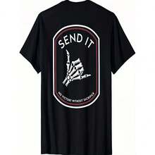Cotton Short Sleeve Send It No Victory Without Sacrifice (On Back) T-Shirt For Men Women,Graphic Tee For Valentines Vacation Outfits Gifts - Vintage Tee Featuring Tops - 黑色 - 查看 1
