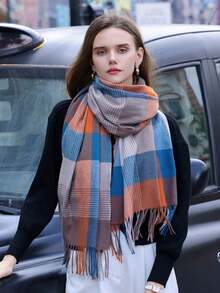 2025 New Autumn/Winter Cashmere Scarf For Women, Plaid Shawl Wrap, Versatile British Style, Thick & Warm, Birthday Gift