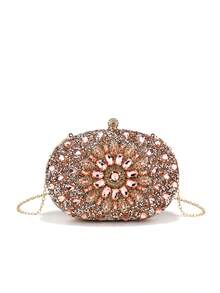 Bolsa de Festa Portátil de Moda Europeia e Americana, Bolsa de Amor Popular Transversal, Bolsa Transversal de Ombro Retrô com Corrente, Carteira